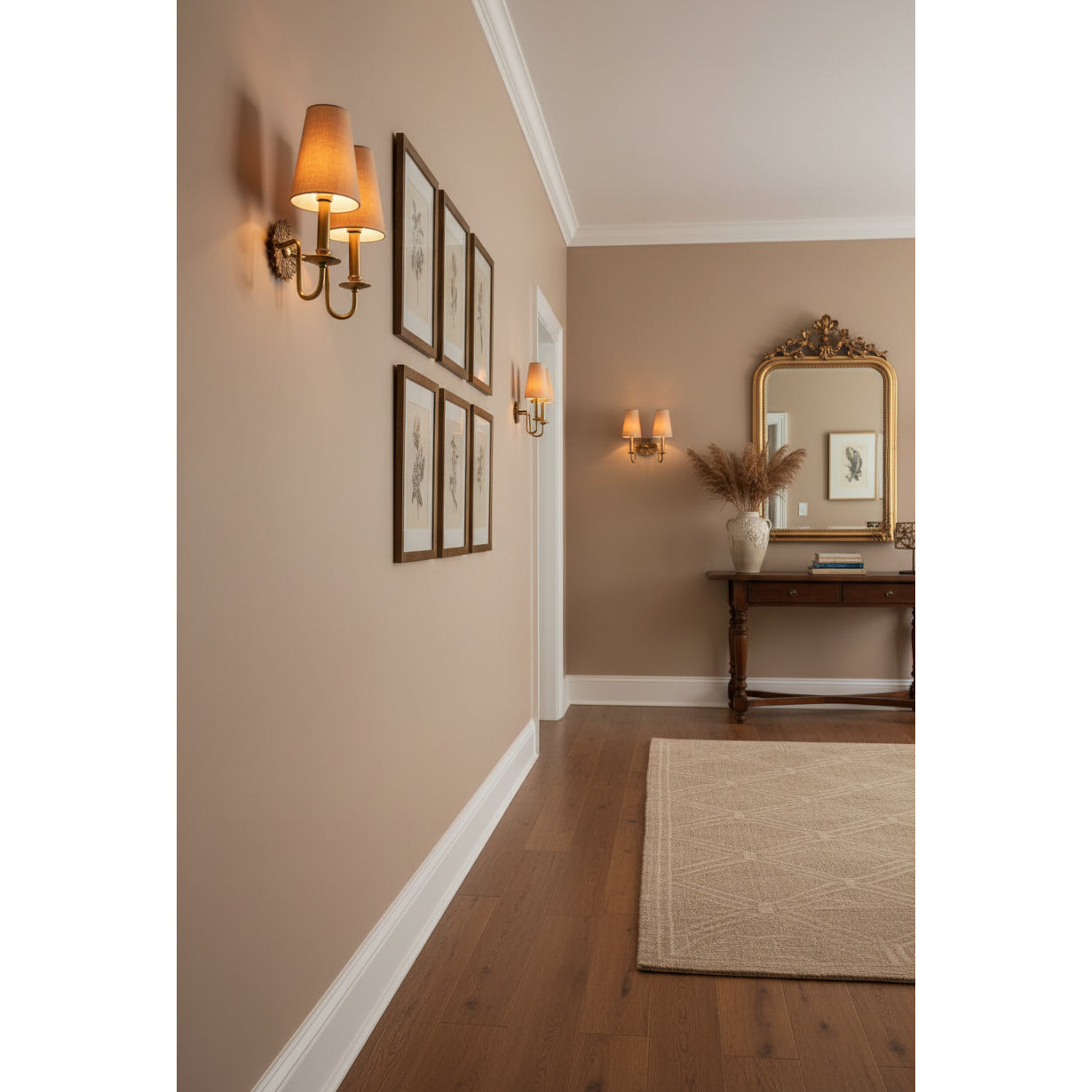 Demeter Double Sconce - Classic Antique Brass 2-Light Wall Sconce with Linen Shades