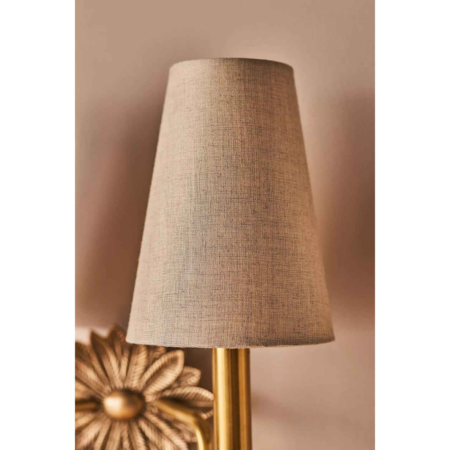 Demeter Double Sconce - Classic Antique Brass 2-Light Wall Sconce with Linen Shades