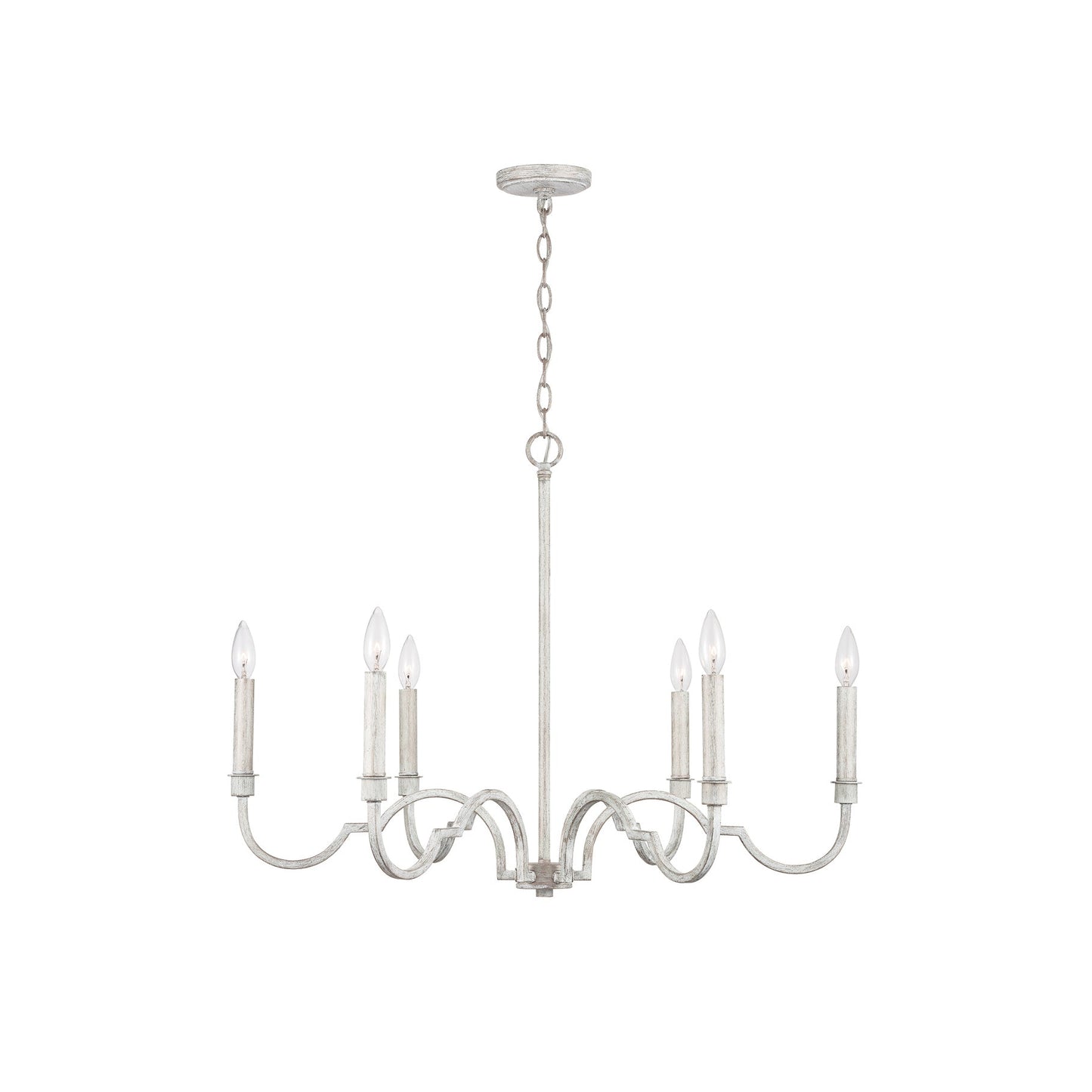 Demi Chandelier - Greek Key Inspired Brass Pendant in Imitation White