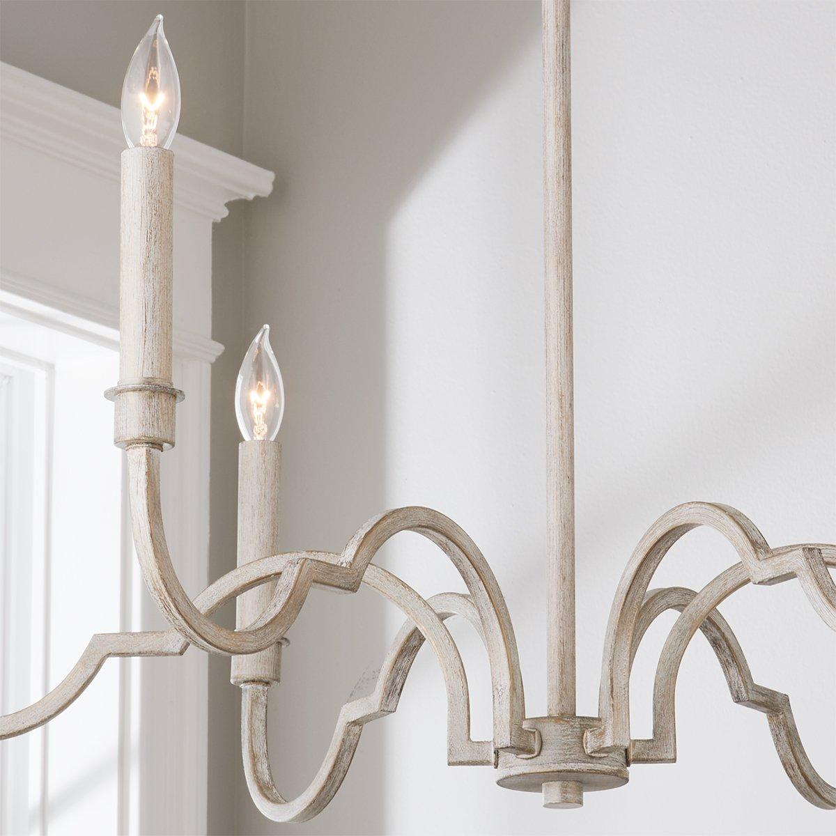 Demi Chandelier - Greek Key Inspired Brass Pendant in Imitation White