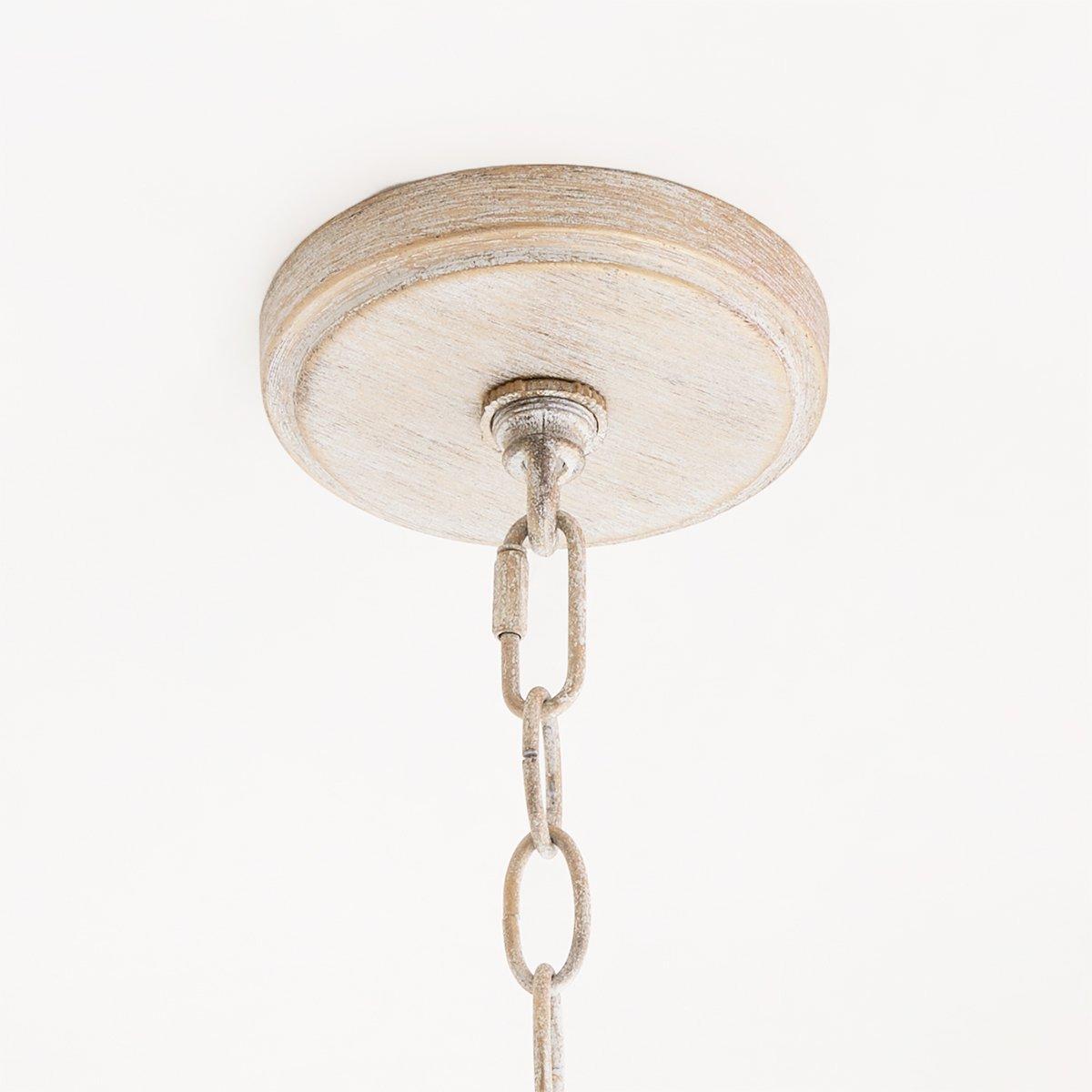 Demi Chandelier - Greek Key Inspired Brass Pendant in Imitation White
