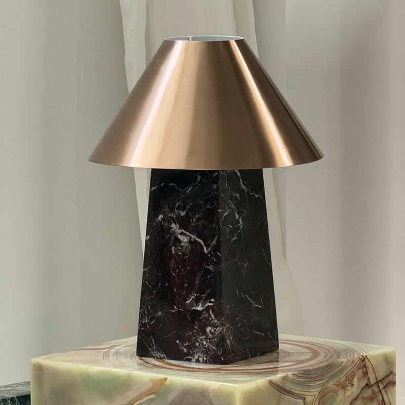 Derin Mushroom Table Lamp - Luxury Marble & Metal Sculptural Desk Light