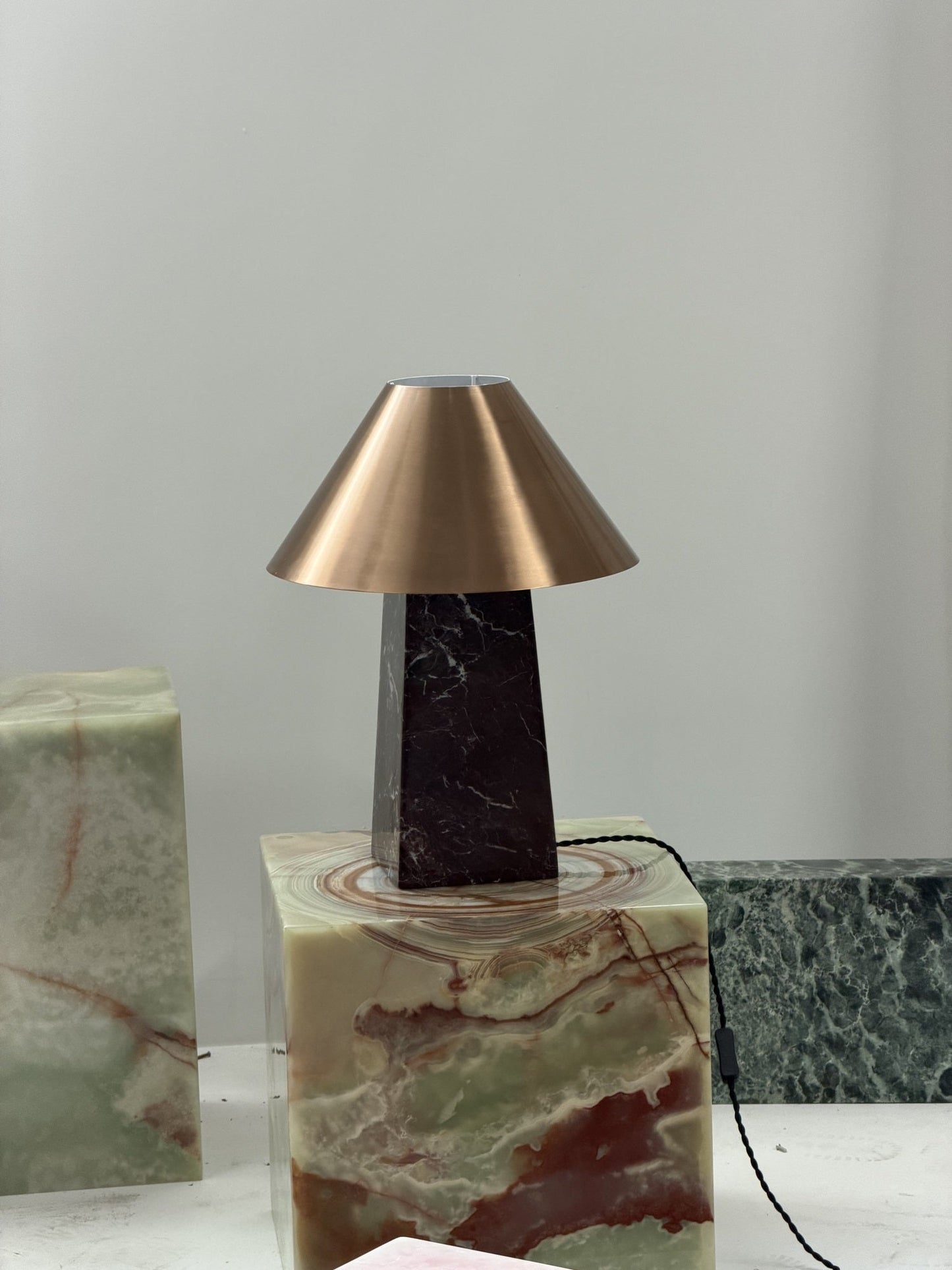 Derin Mushroom Table Lamp - Luxury Marble & Metal Sculptural Desk Light