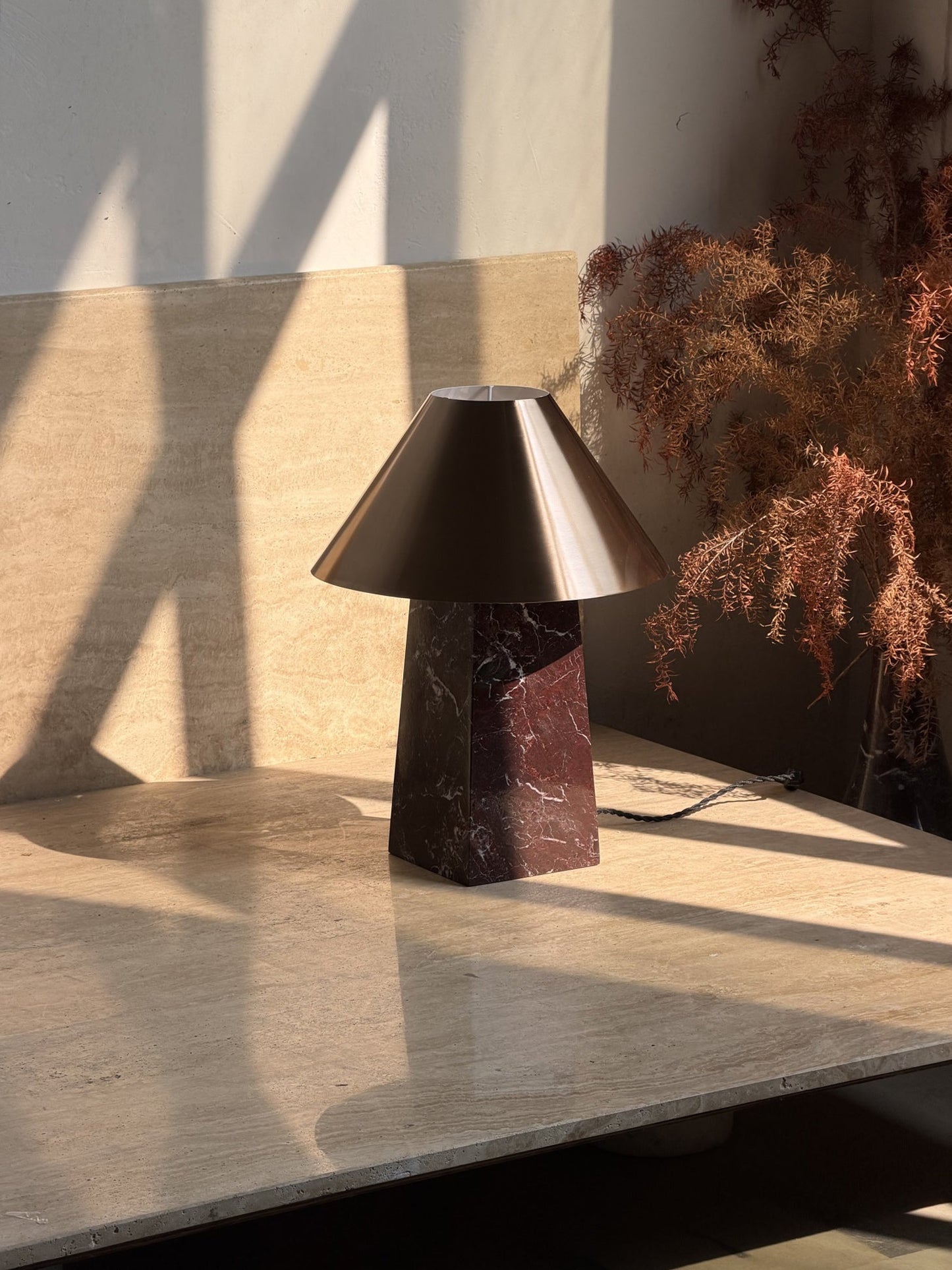 Derin Mushroom Table Lamp - Luxury Marble & Metal Sculptural Desk Light