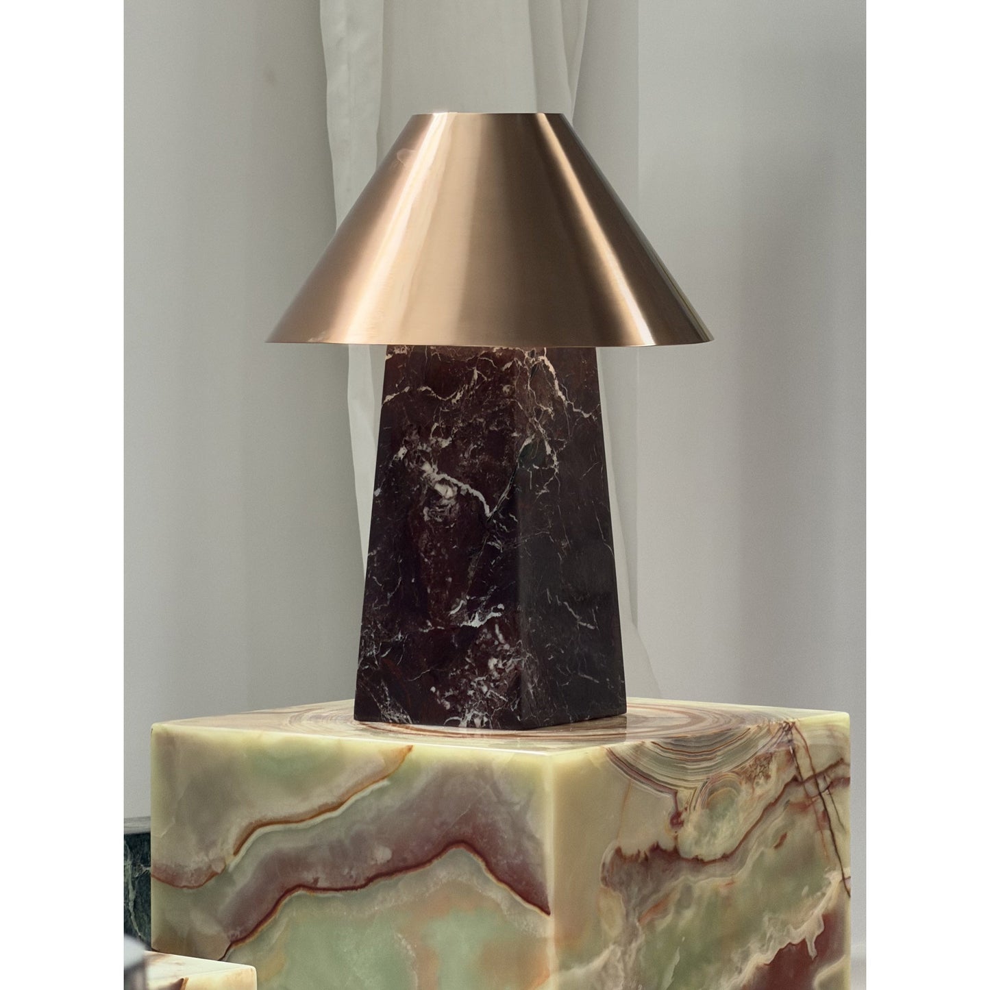 Derin Mushroom Table Lamp - Luxury Marble & Metal Sculptural Desk Light