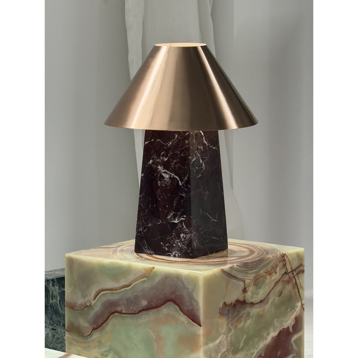 Derin Mushroom Table Lamp - Luxury Marble & Metal Sculptural Desk Light