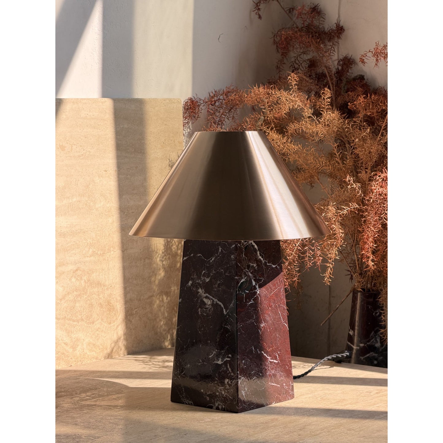 Derin Mushroom Table Lamp - Luxury Marble & Metal Sculptural Desk Light