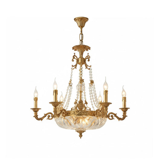 Desiree Chandelier - French Classic Brass & Crystal Luxury Chandelier