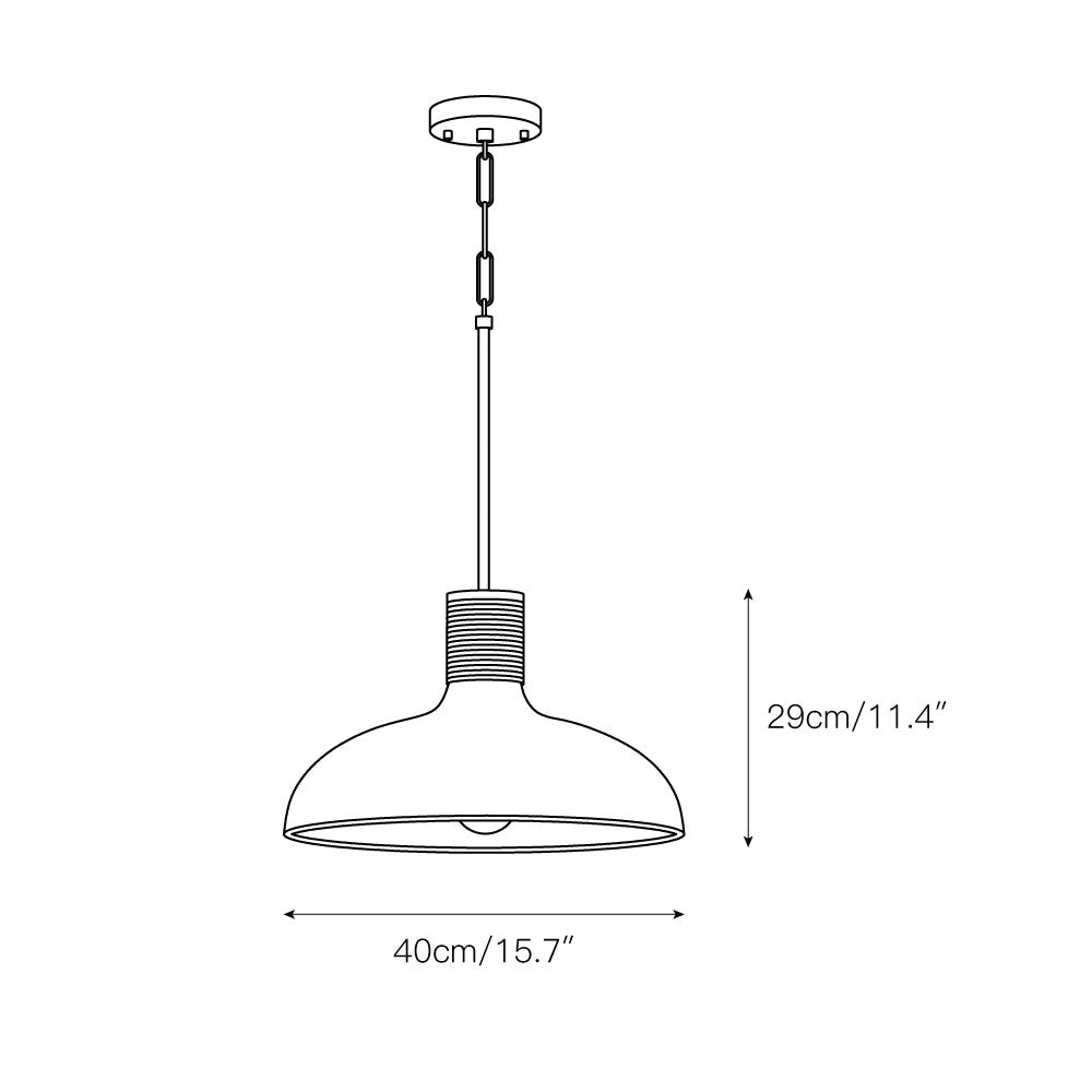 Destin Pendant Lamp - Artisan Wide Dome 1-Light Pendant with Jute Rope Detail