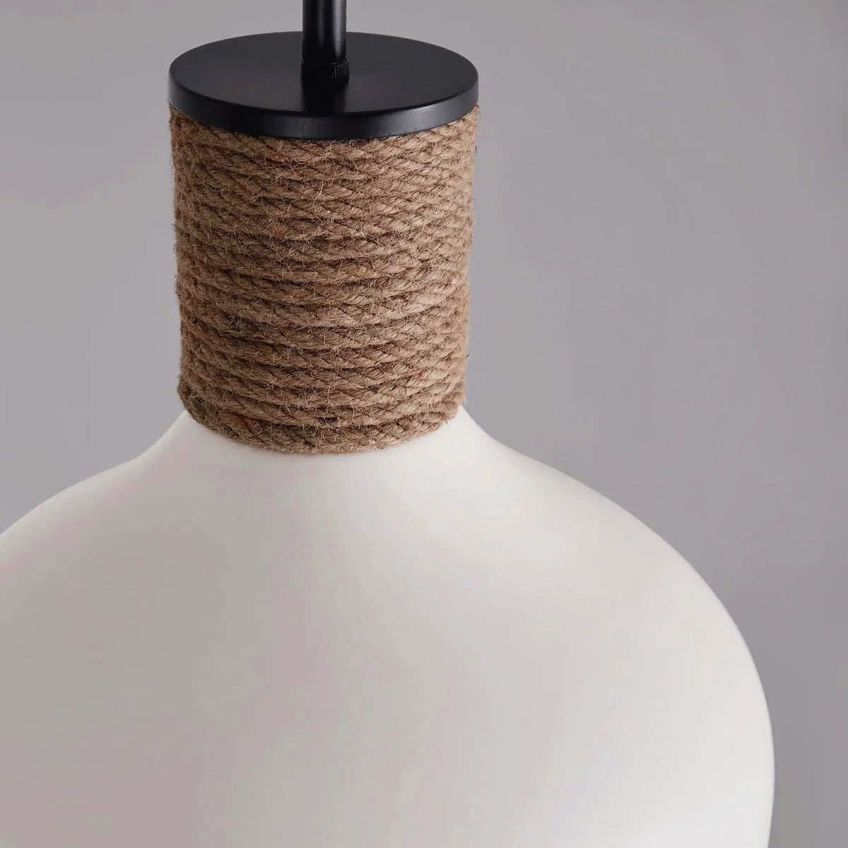 Destin Pendant Lamp - Artisan Wide Dome 1-Light Pendant with Jute Rope Detail