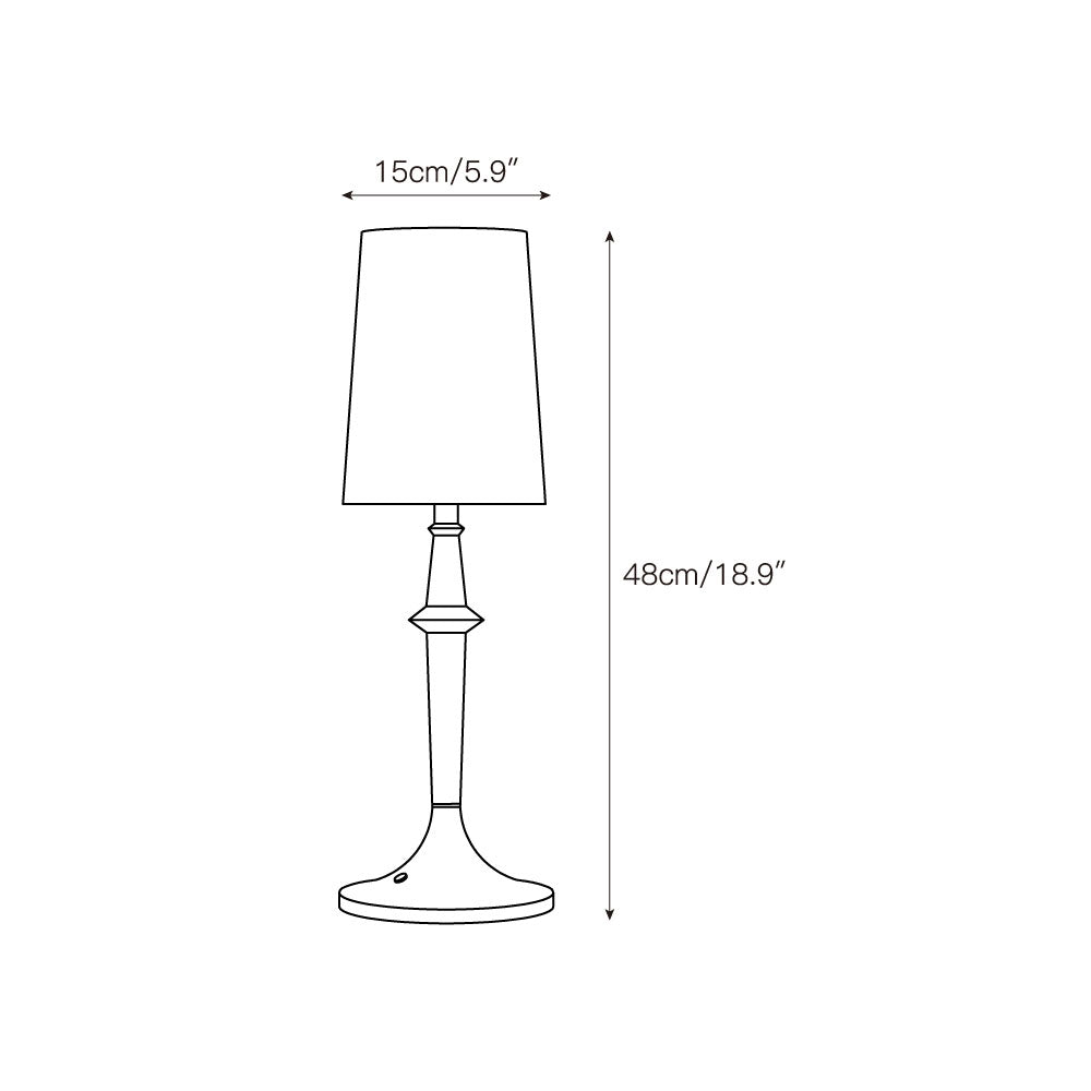 Devon Black Table Lamp - Portable Cordless Rechargeable Wood & Glass Light