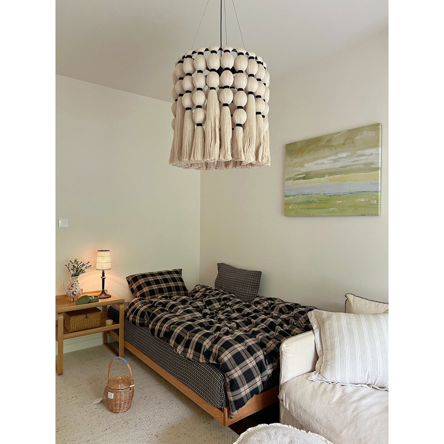 Devon Black Table Lamp - Portable Cordless Rechargeable Wood & Glass Light