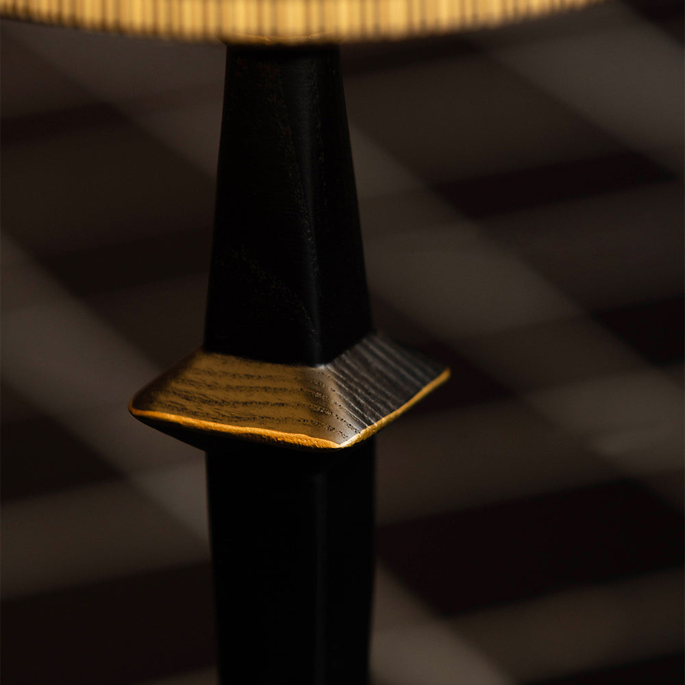Devon Black Table Lamp - Portable Cordless Rechargeable Wood & Glass Light