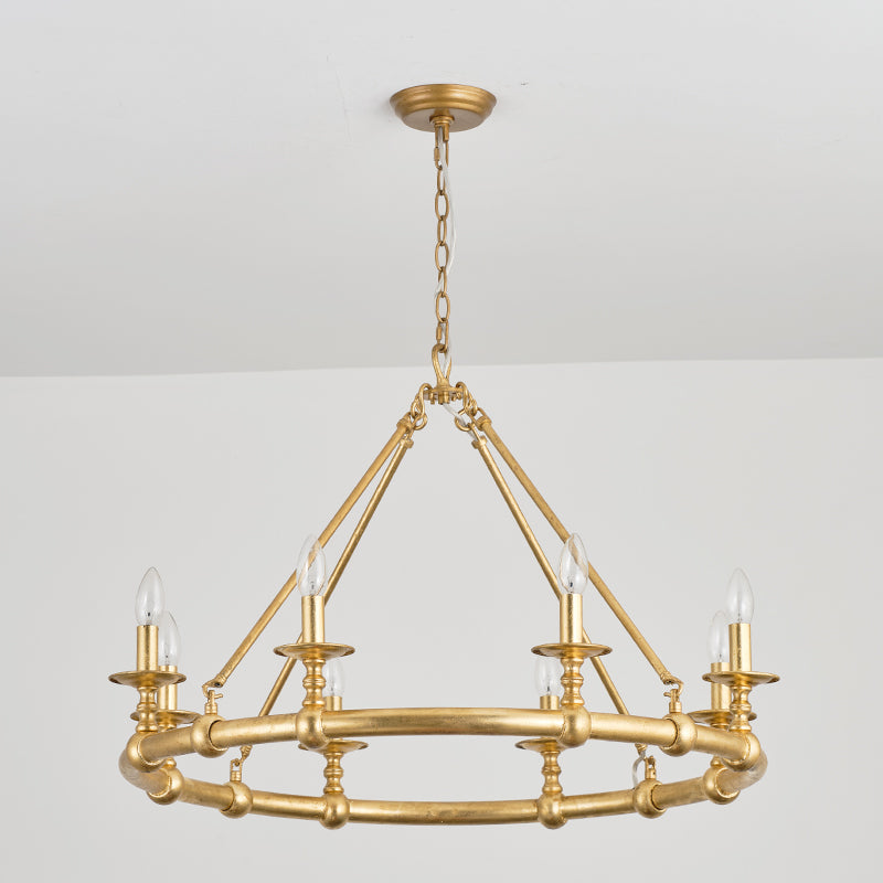 Devon Round Chandelier - 8-Light Traditional Candle Chandelier with Fabric Shades