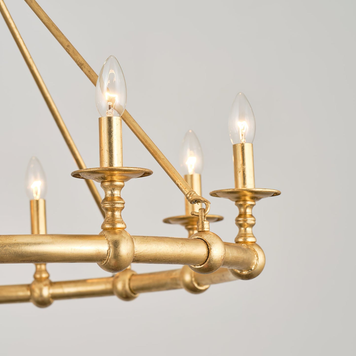 Devon Round Chandelier - 8-Light Traditional Candle Chandelier with Fabric Shades