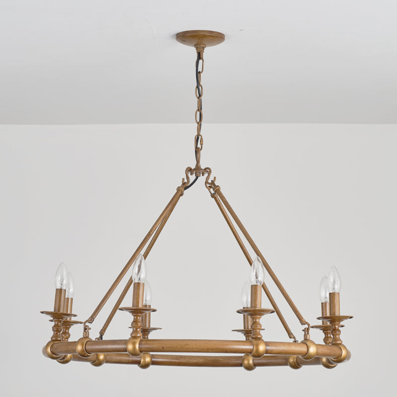 Devon Round Chandelier - 8-Light Traditional Candle Chandelier with Fabric Shades