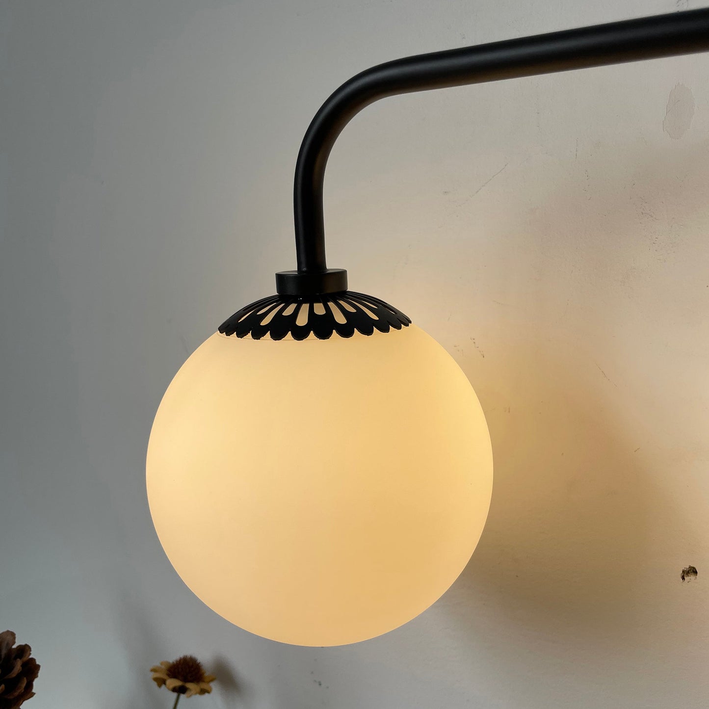 Dewdrop Globe Sconce - Art Deco Flower Cap Glass Vanity & Wall Light
