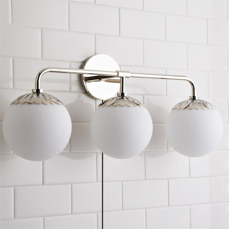 Dewdrop Globe Plug-in Sconce - Flower Cap Glass Wall Light with Cord