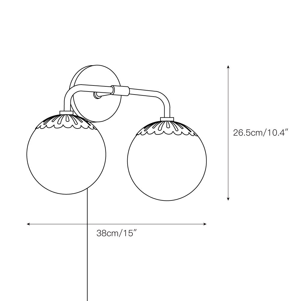 Dewdrop Globe Plug-in Sconce - Flower Cap Glass Wall Light with Cord