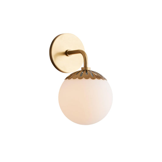 Dewdrop Globe Sconce - Art Deco Flower Cap Glass Vanity & Wall Light