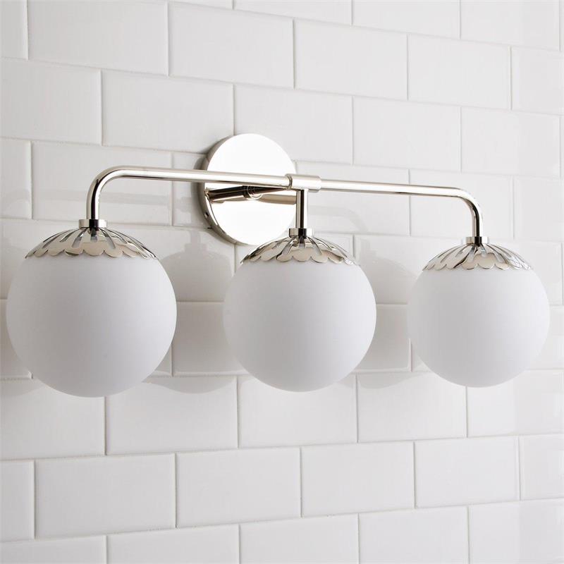 Dewdrop Globe Sconce - Art Deco Flower Cap Glass Vanity & Wall Light