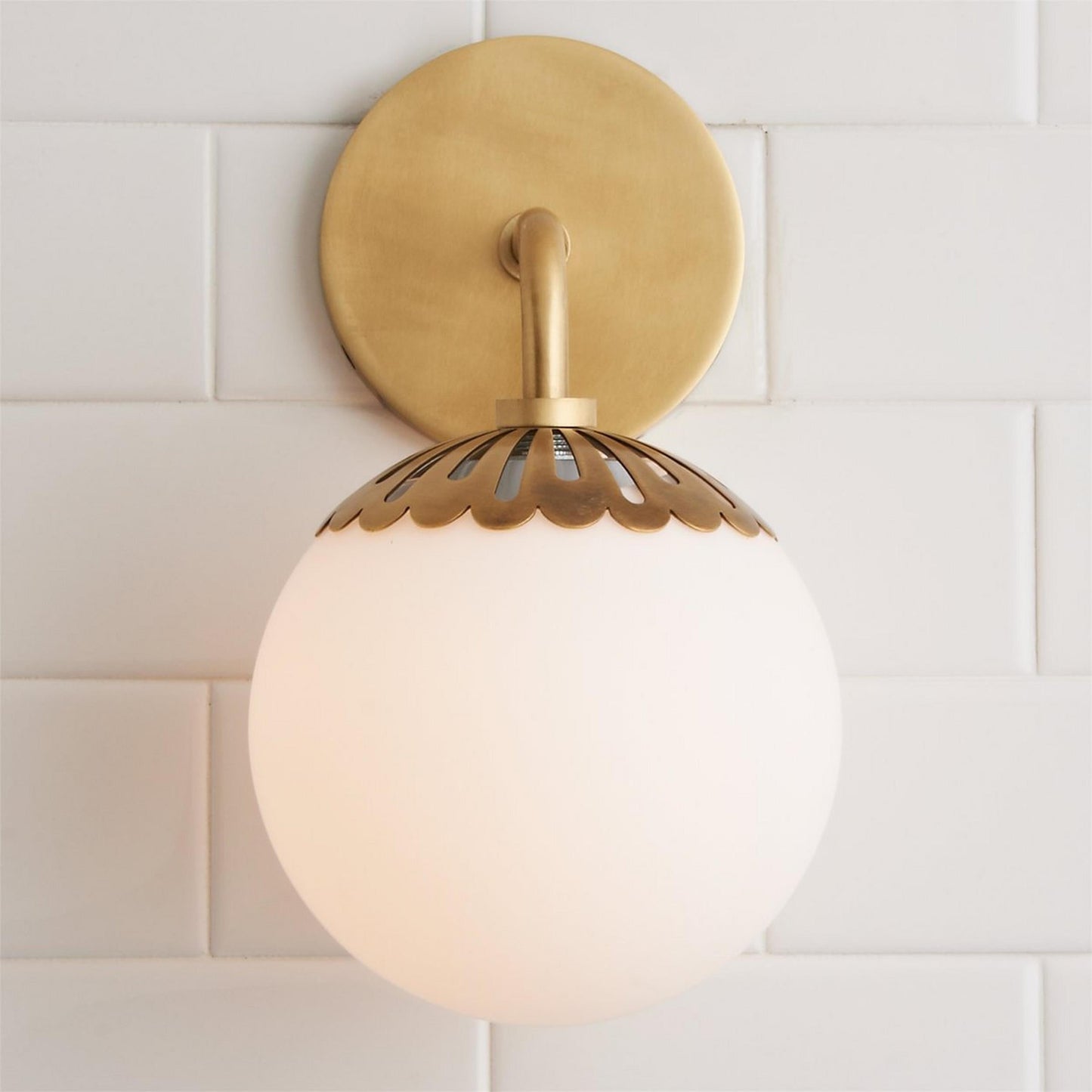 Dewdrop Globe Sconce - Art Deco Flower Cap Glass Vanity & Wall Light