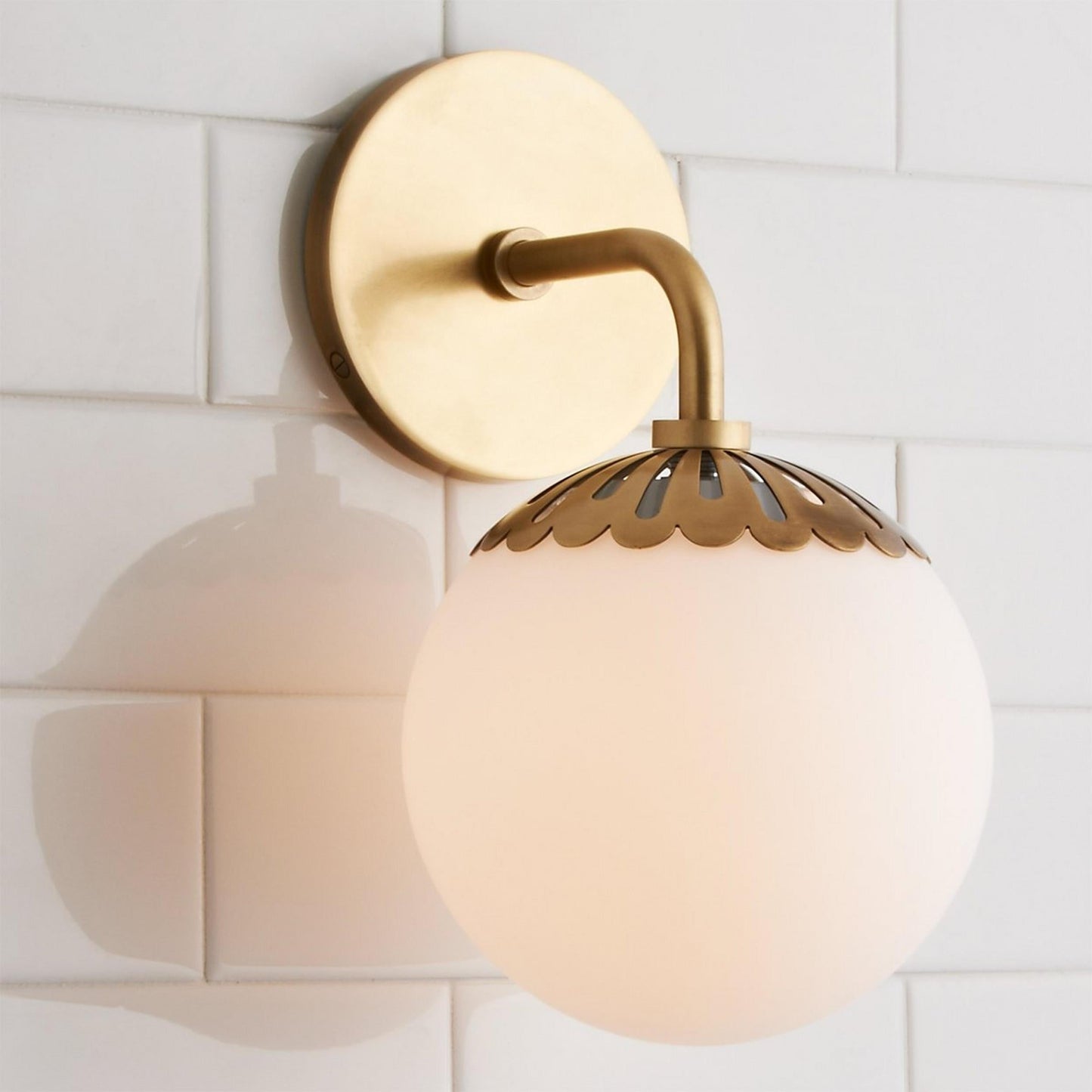 Dewdrop Globe Sconce - Art Deco Flower Cap Glass Vanity & Wall Light