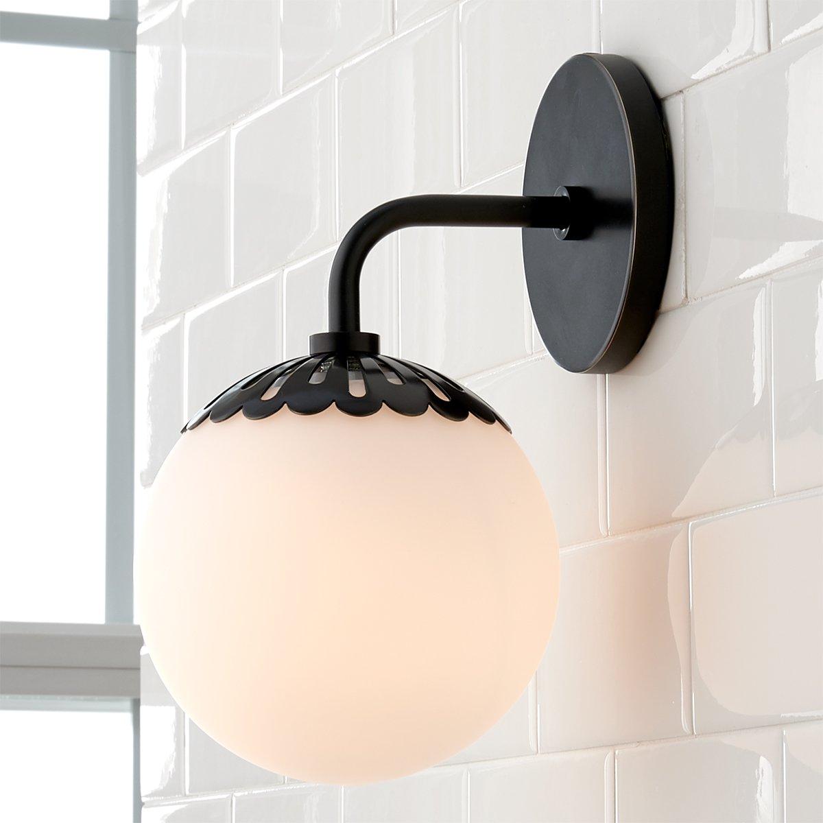 Dewdrop Globe Sconce - Art Deco Flower Cap Glass Vanity & Wall Light