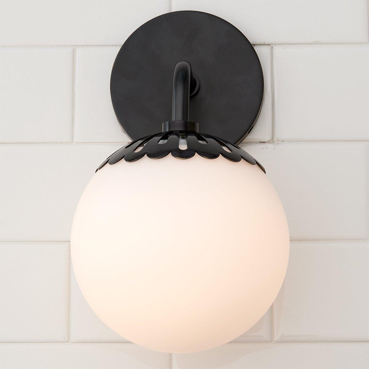 Dewdrop Globe Sconce - Art Deco Flower Cap Glass Vanity & Wall Light