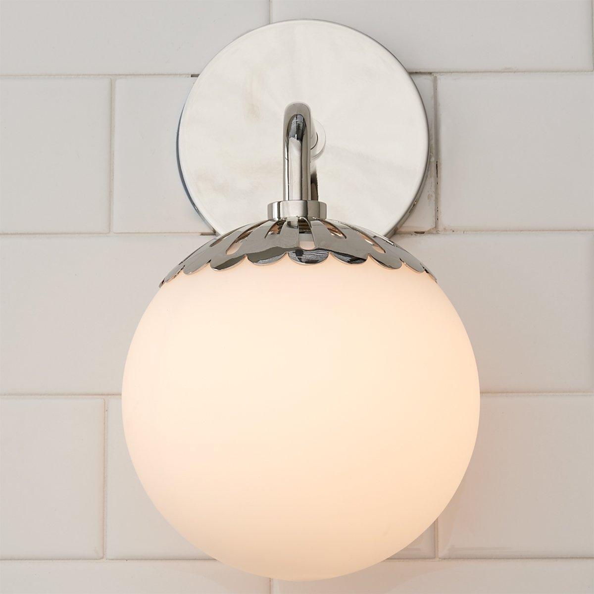 Dewdrop Globe Sconce - Art Deco Flower Cap Glass Vanity & Wall Light