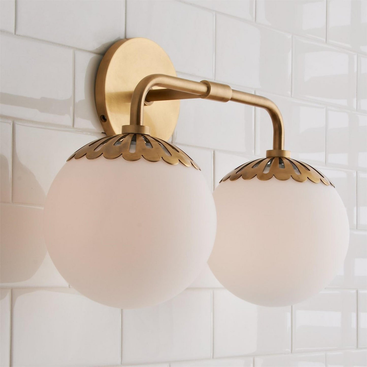 Dewdrop Globe Sconce - Art Deco Flower Cap Glass Vanity & Wall Light