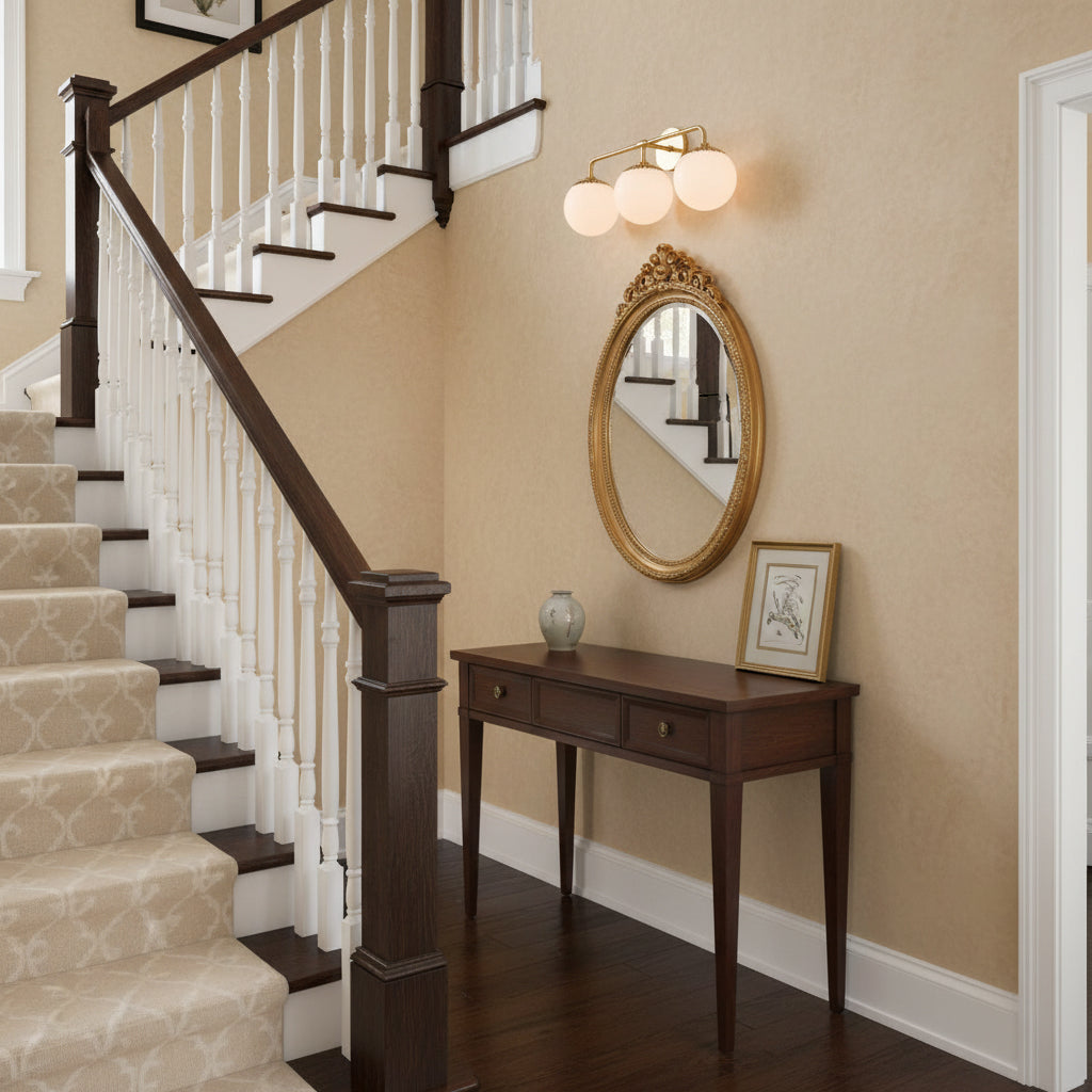 Dewdrop Globe Sconce - Art Deco Flower Cap Glass Vanity & Wall Light