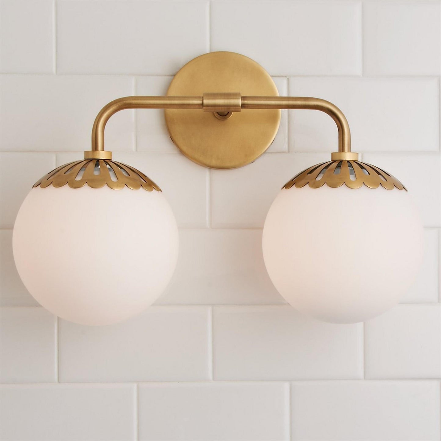 Dewdrop Globe Sconce - Art Deco Flower Cap Glass Vanity & Wall Light