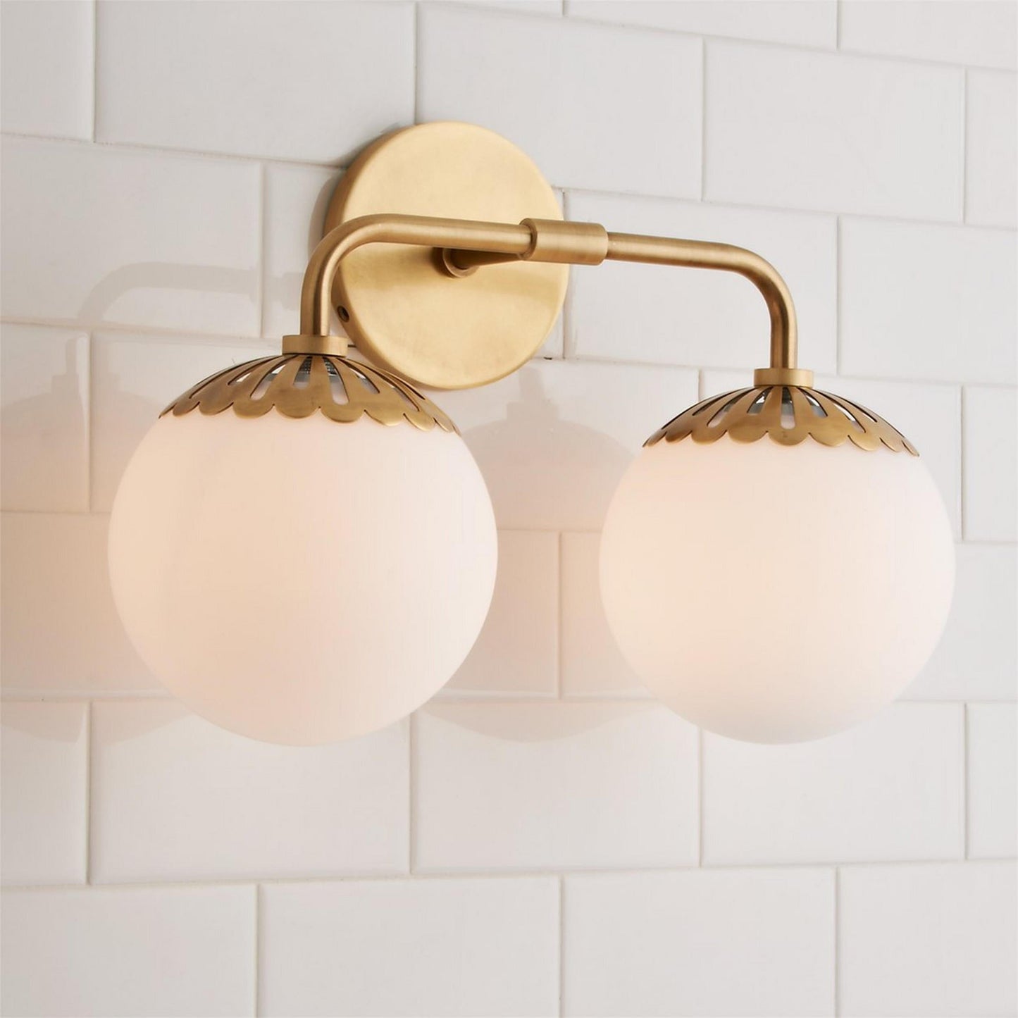 Dewdrop Globe Sconce - Art Deco Flower Cap Glass Vanity & Wall Light