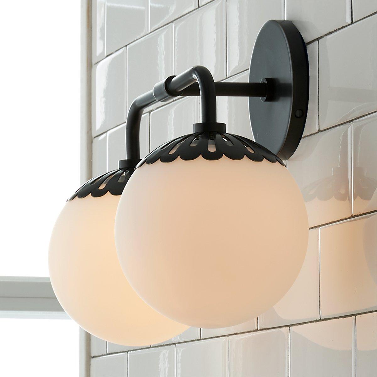 Dewdrop Globe Sconce - Art Deco Flower Cap Glass Vanity & Wall Light