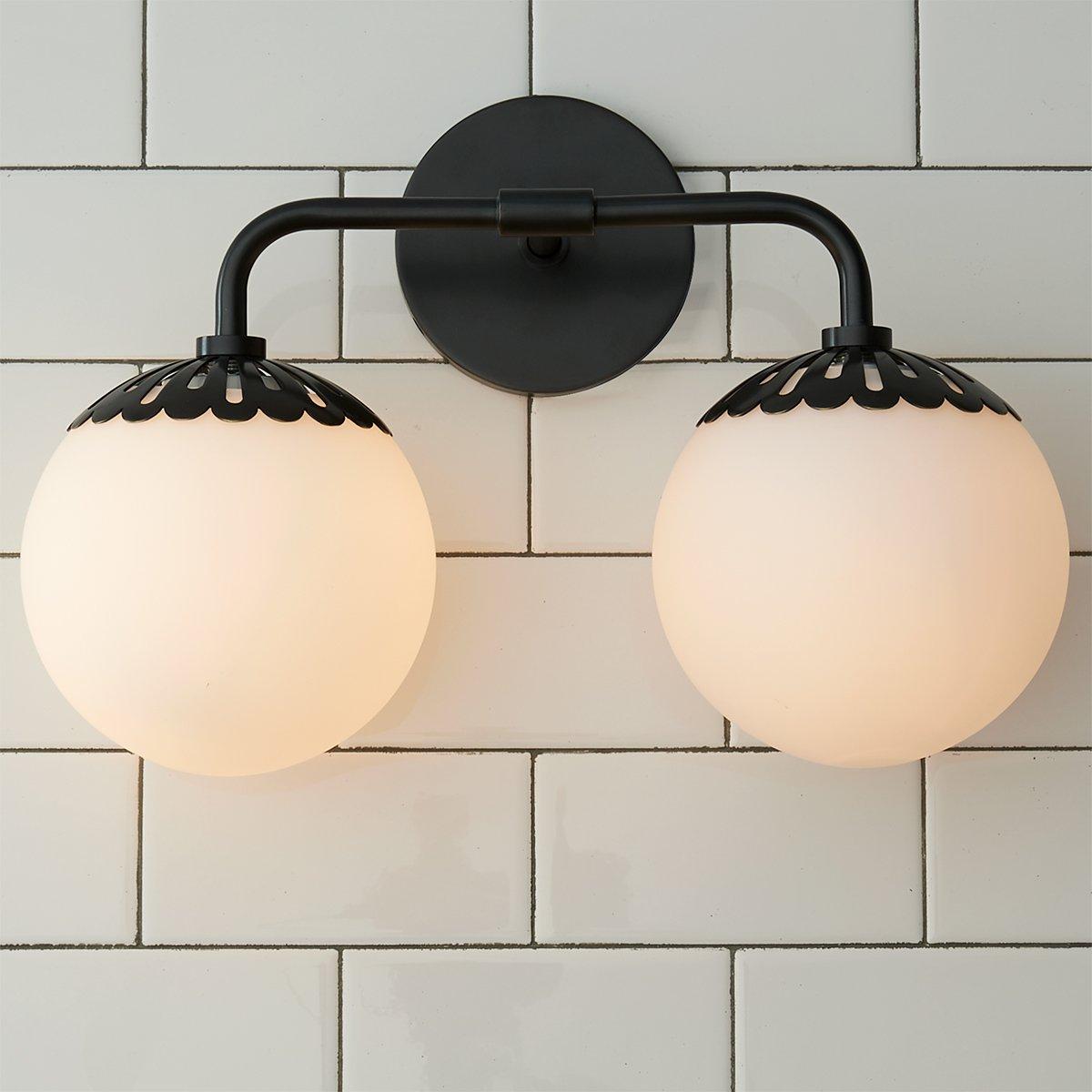 Dewdrop Globe Sconce - Art Deco Flower Cap Glass Vanity & Wall Light