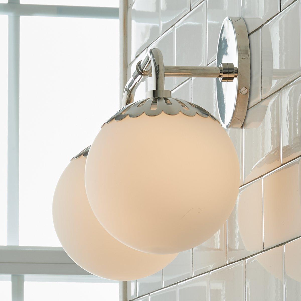 Dewdrop Globe Sconce - Art Deco Flower Cap Glass Vanity & Wall Light