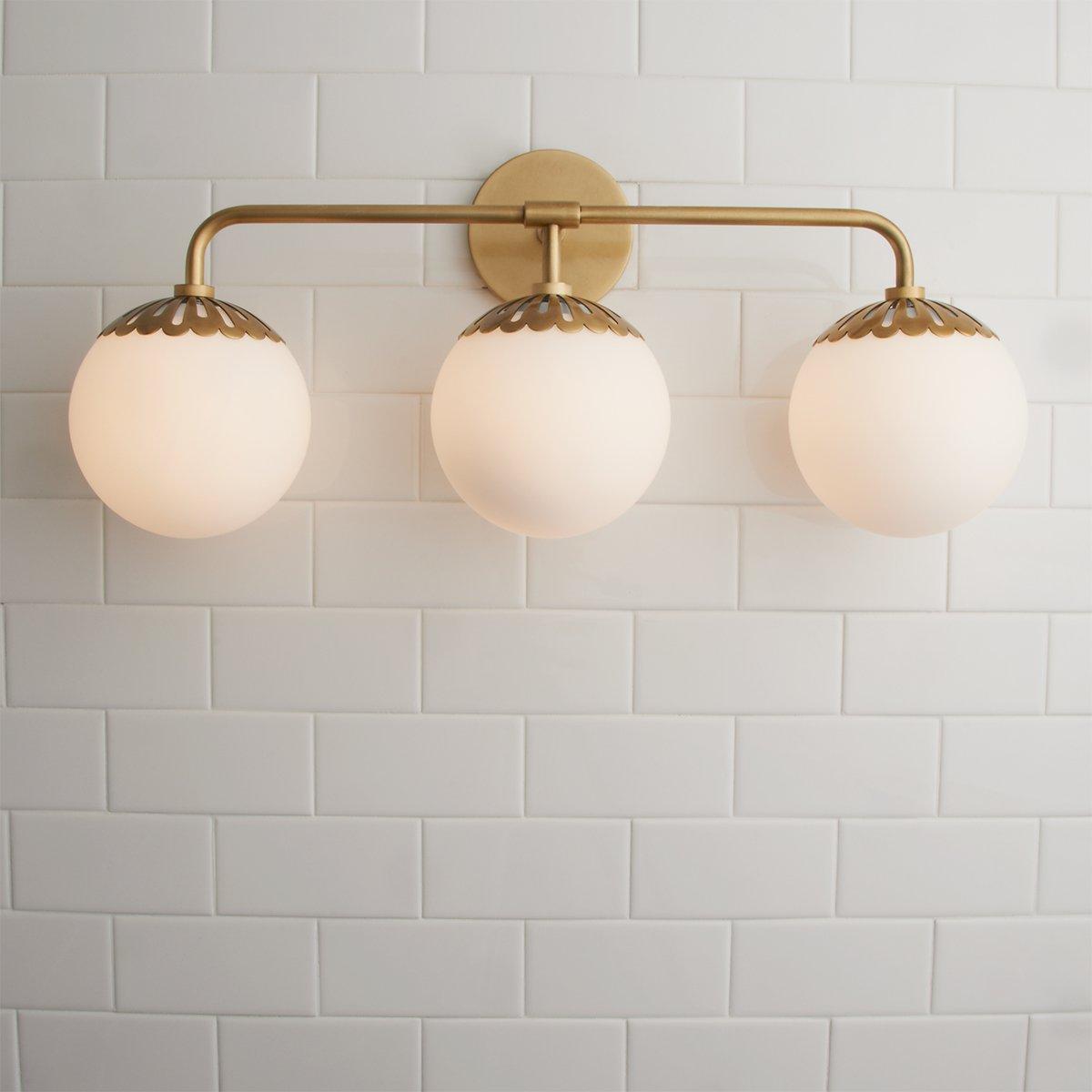 Dewdrop Globe Sconce - Art Deco Flower Cap Glass Vanity & Wall Light