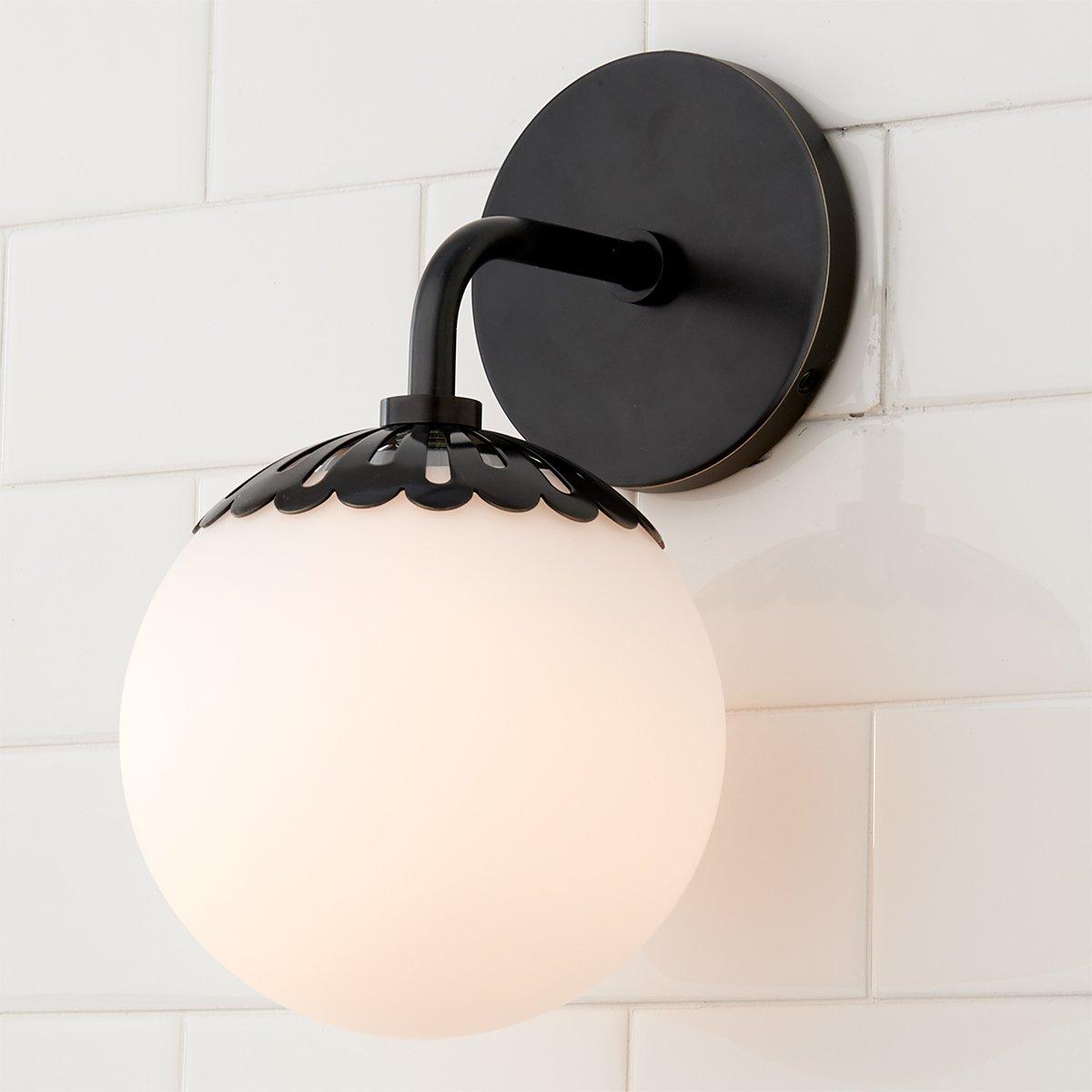 Dewdrop Globe Sconce - Art Deco Flower Cap Glass Vanity & Wall Light