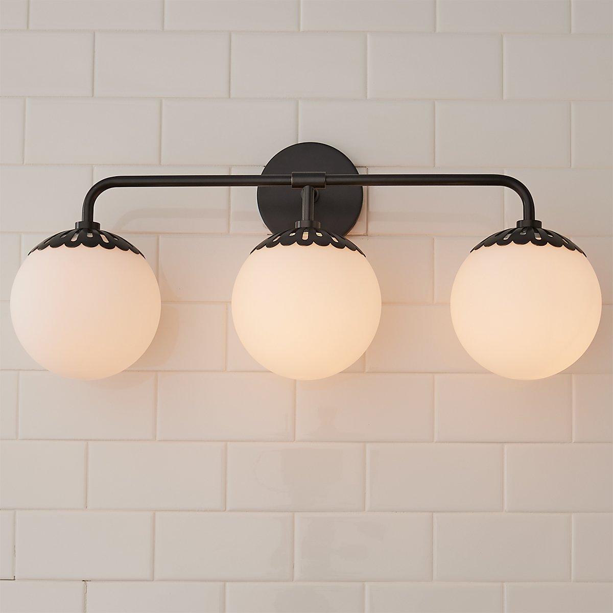 Dewdrop Globe Sconce - Art Deco Flower Cap Glass Vanity & Wall Light