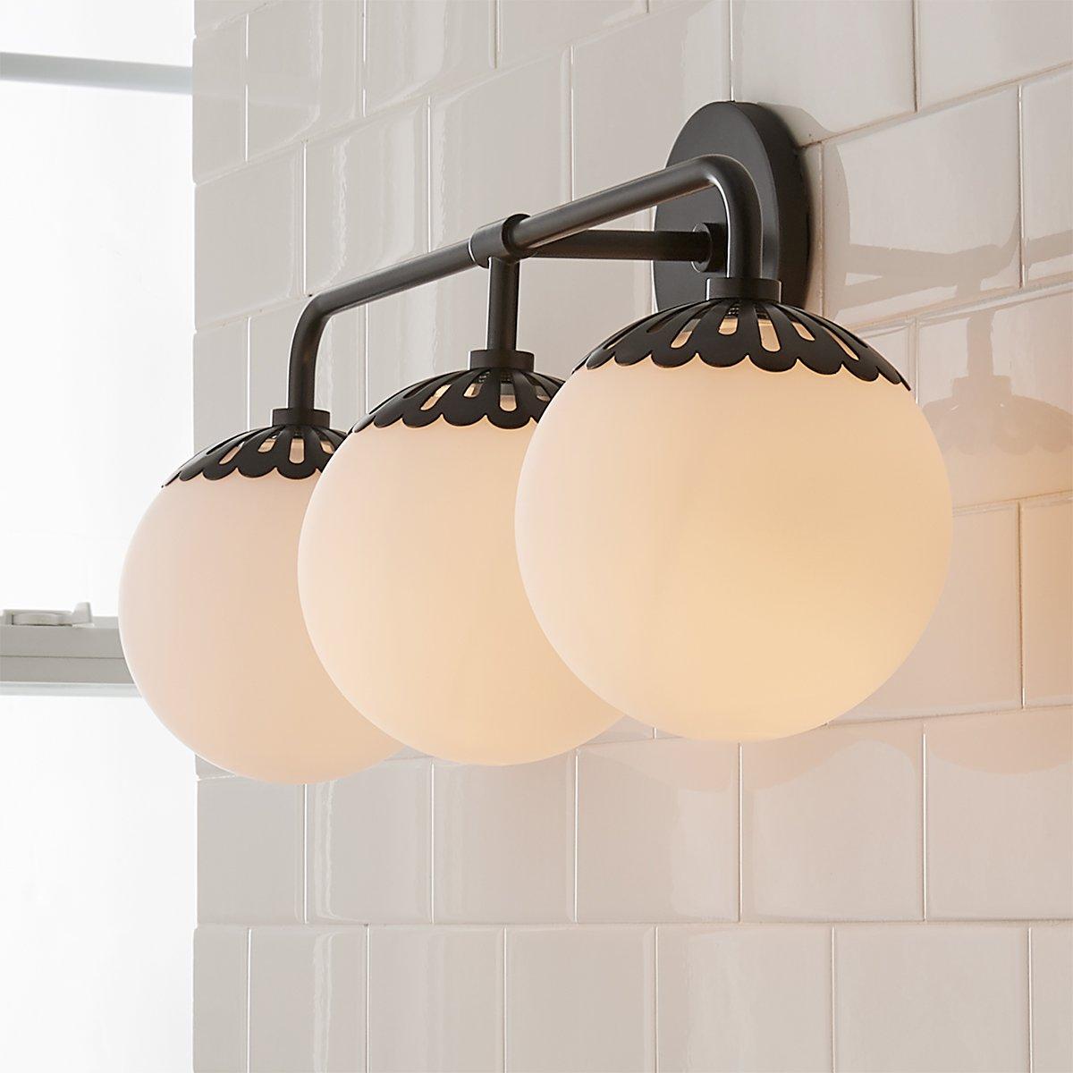 Dewdrop Globe Sconce - Art Deco Flower Cap Glass Vanity & Wall Light
