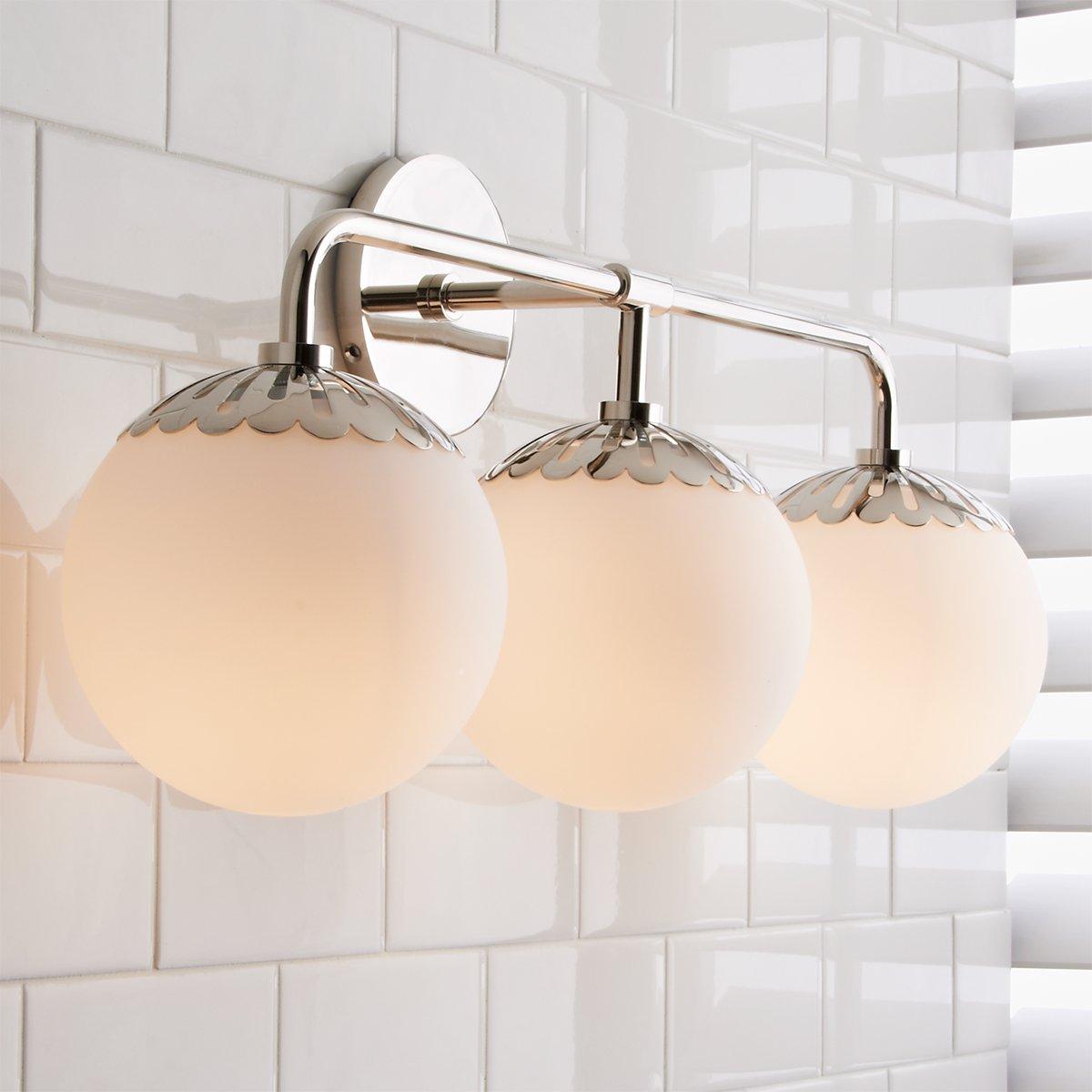 Dewdrop Globe Sconce - Art Deco Flower Cap Glass Vanity & Wall Light