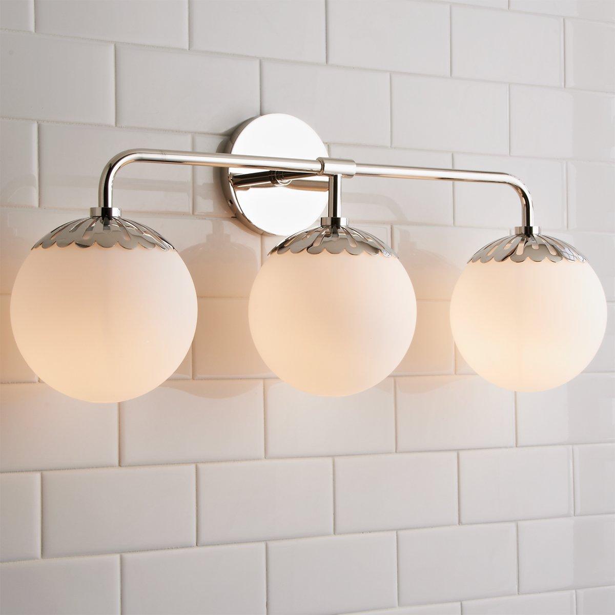 Dewdrop Globe Sconce - Art Deco Flower Cap Glass Vanity & Wall Light