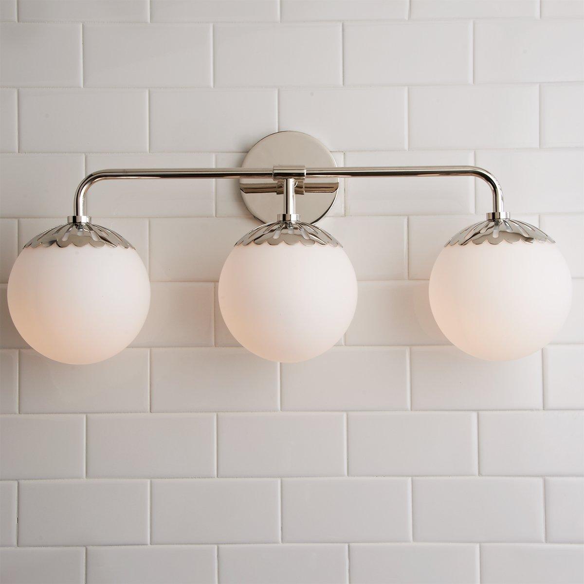 Dewdrop Globe Sconce - Art Deco Flower Cap Glass Vanity & Wall Light