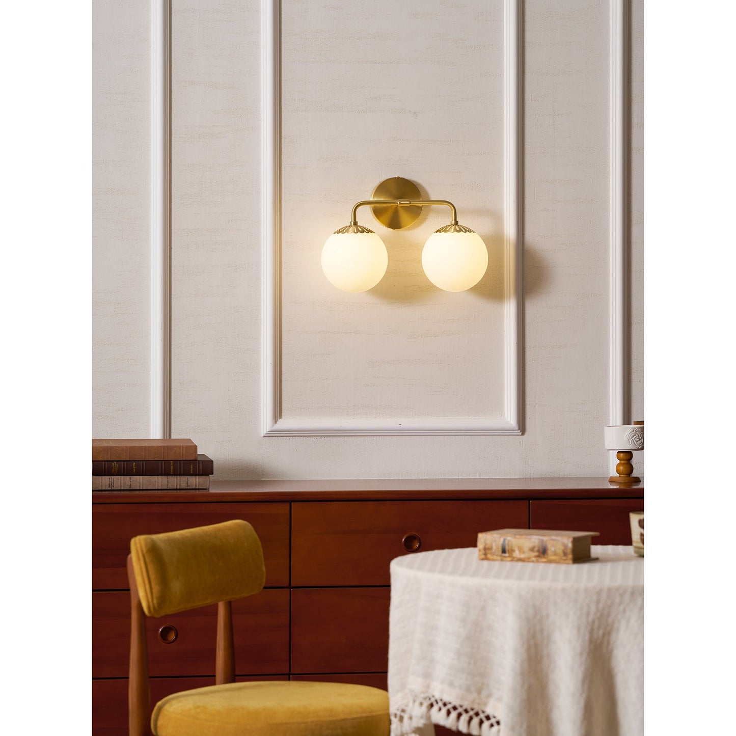 Dewdrop Globe Sconce - Art Deco Flower Cap Glass Vanity & Wall Light