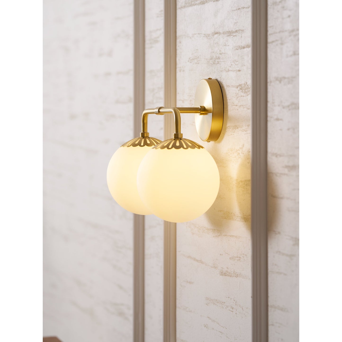 Dewdrop Globe Sconce - Art Deco Flower Cap Glass Vanity & Wall Light