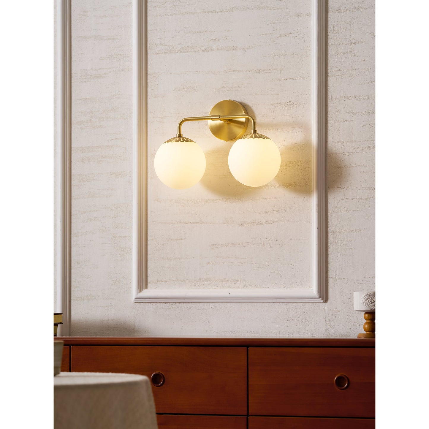 Dewdrop Globe Sconce - Art Deco Flower Cap Glass Vanity & Wall Light