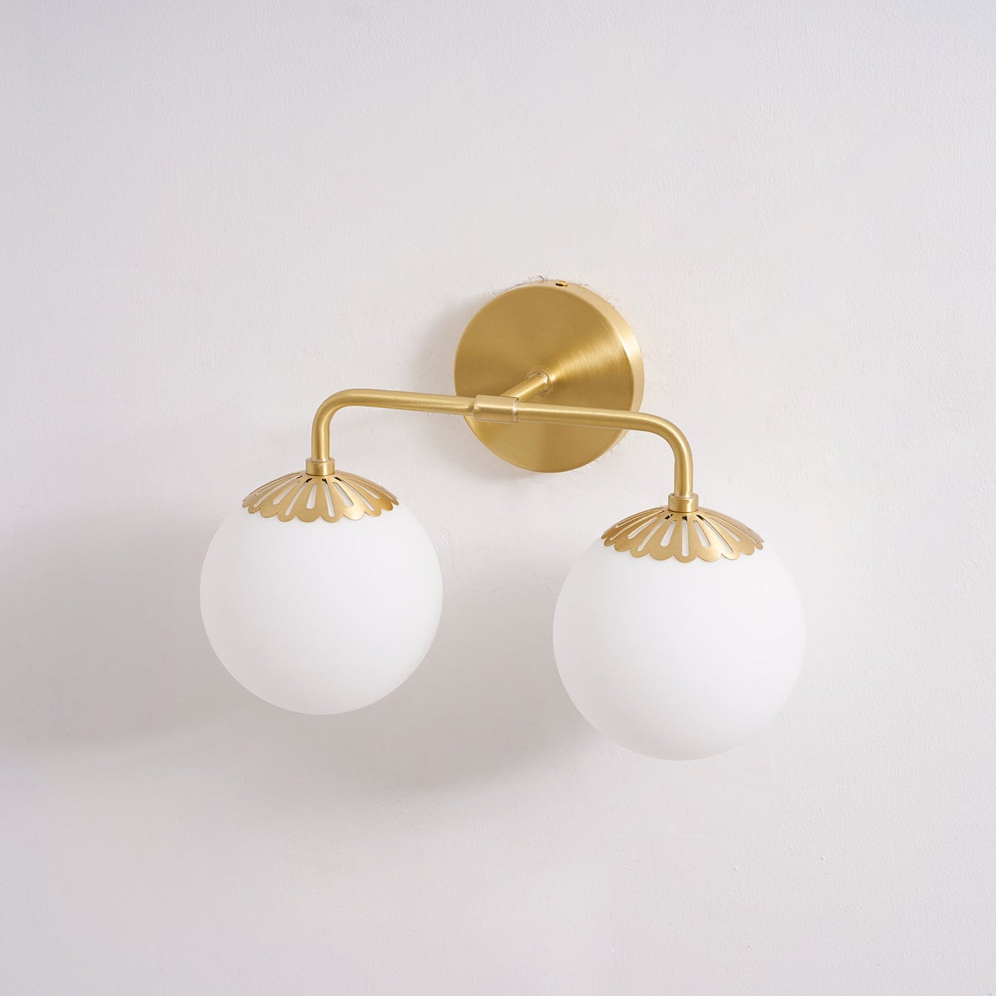 Dewdrop Globe Sconce - Art Deco Flower Cap Glass Vanity & Wall Light