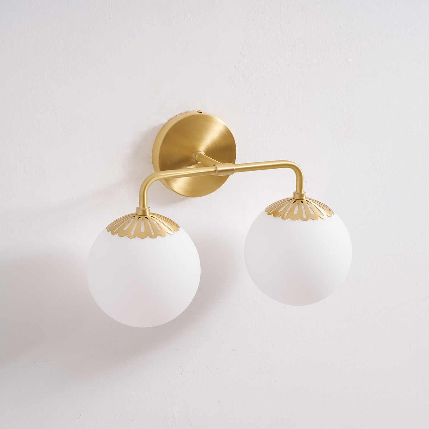Dewdrop Globe Sconce - Art Deco Flower Cap Glass Vanity & Wall Light