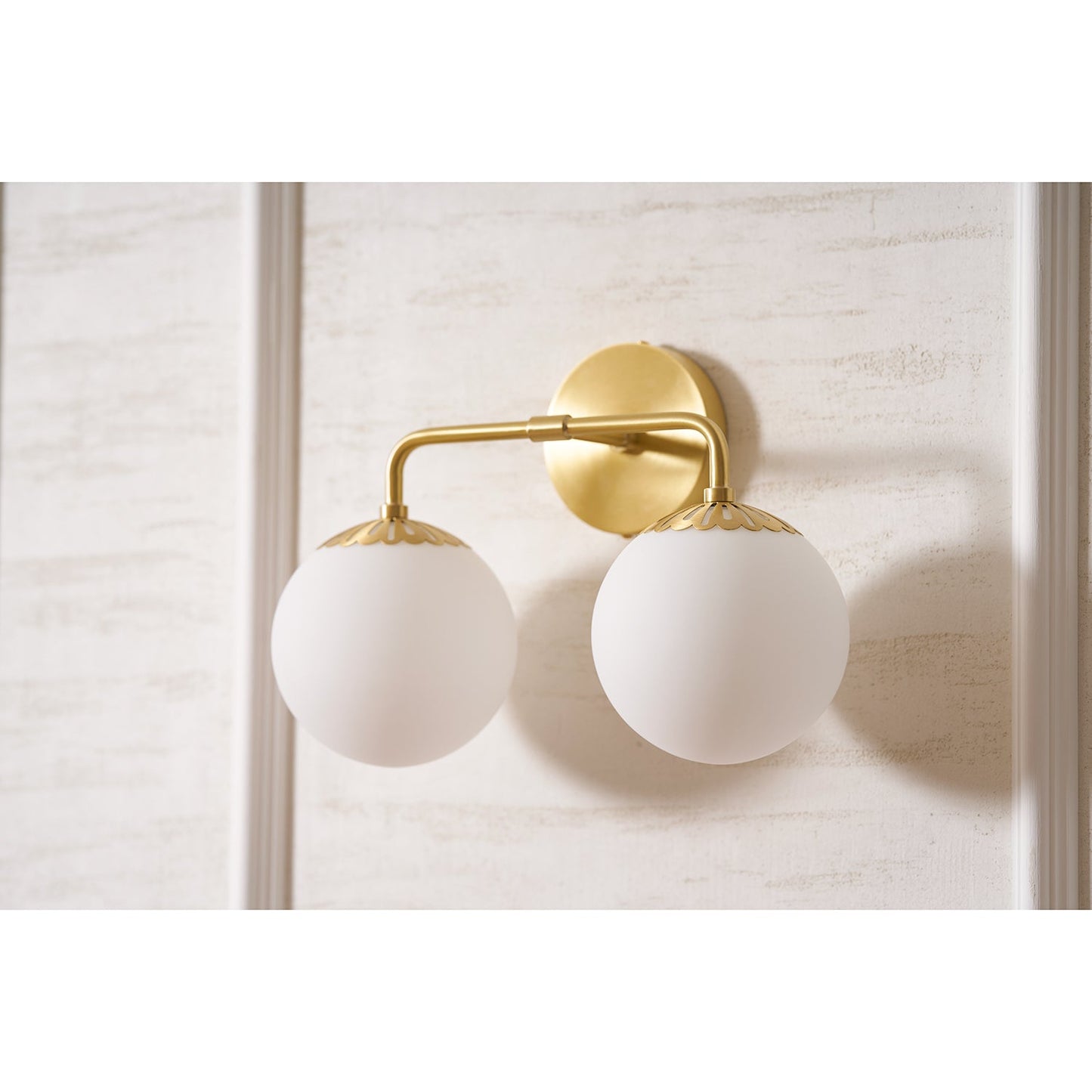 Dewdrop Globe Sconce - Art Deco Flower Cap Glass Vanity & Wall Light